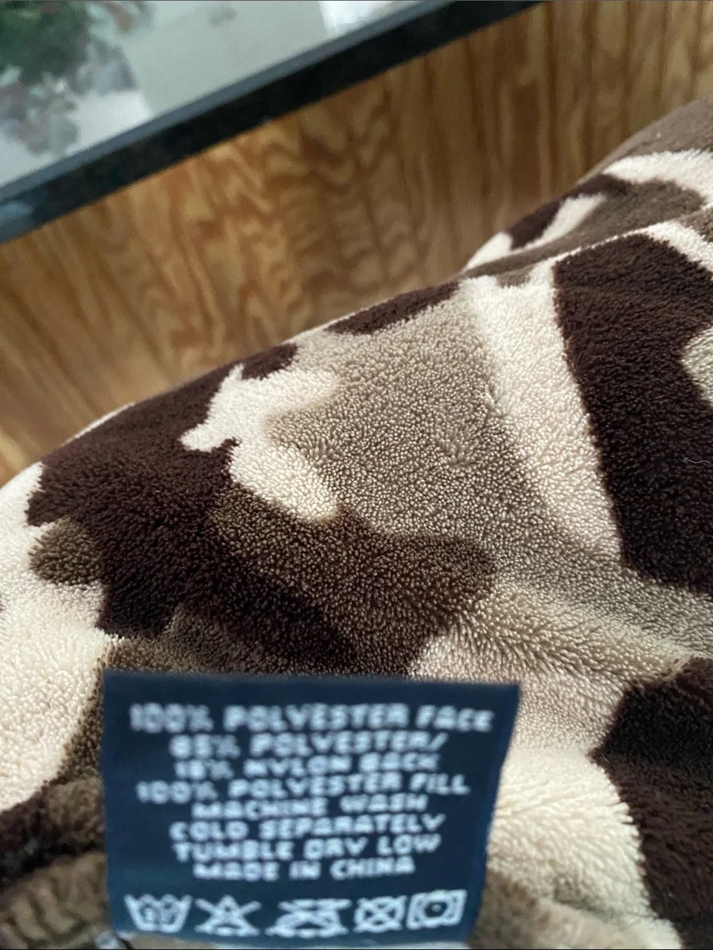 Berkshire Brown and Cream Camouflage Plush comforter  or Blanket with sham